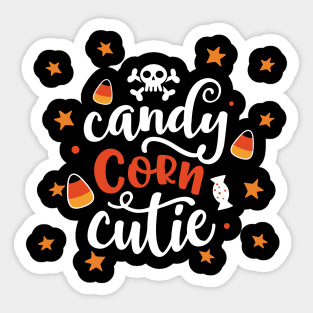 Candy Corn Cutie Halloween Couple Sticker